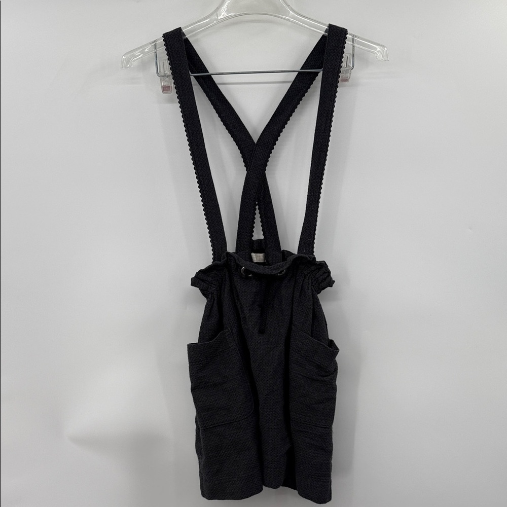 Zara Girl Charcoal Gray/Black Overall Suspender Skirt Size 13/14 Skirtall Jumper